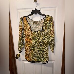 Robert Graham Shirt Top Women’s Print Cold Shoulder